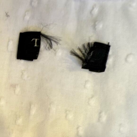 Talbots medium white swiss dot women button up blouse cottage capsule career - Picture 5 of 7